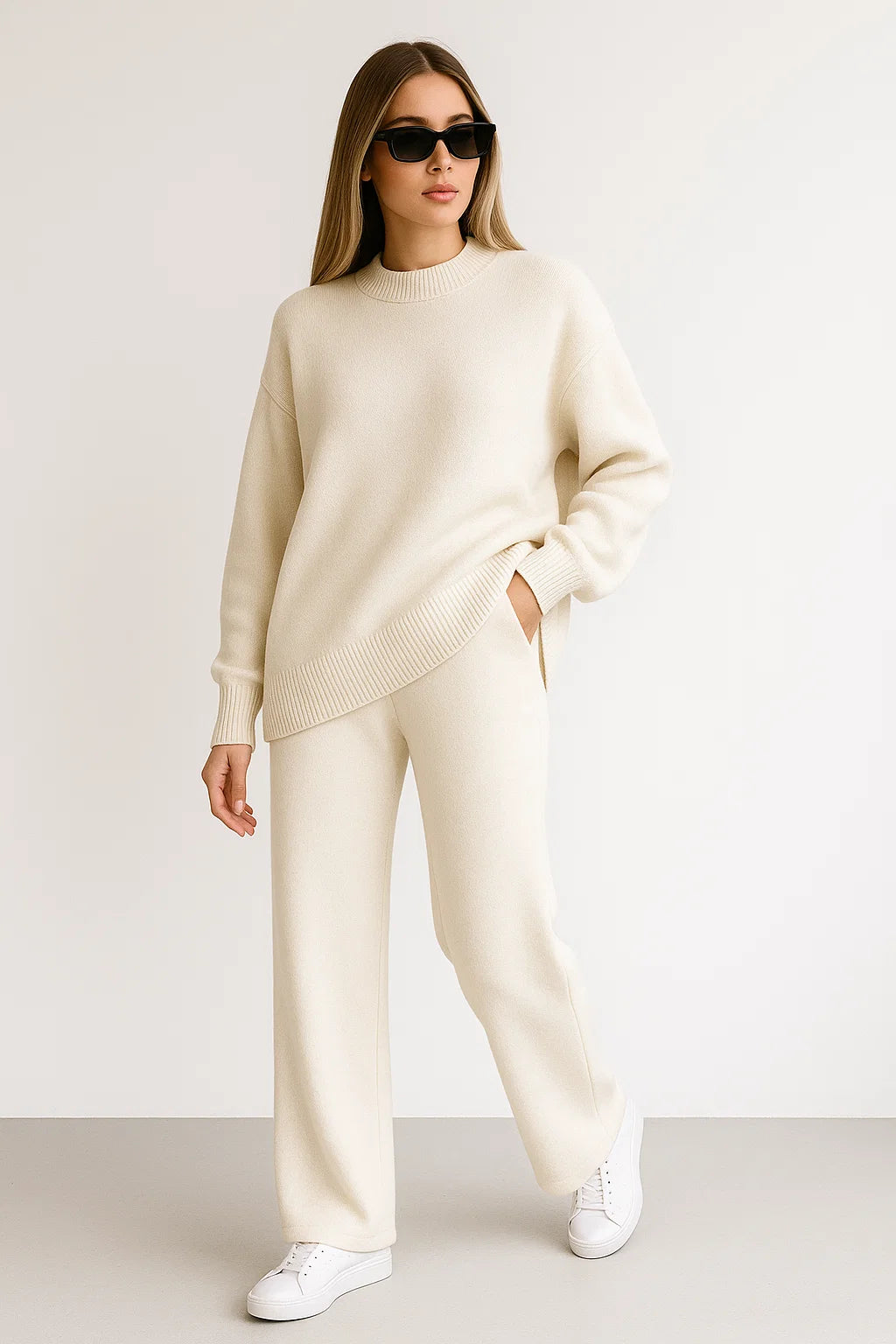 Combo ( Luna Relaxed Knit Sweater + Luna Wide-Leg Knit)